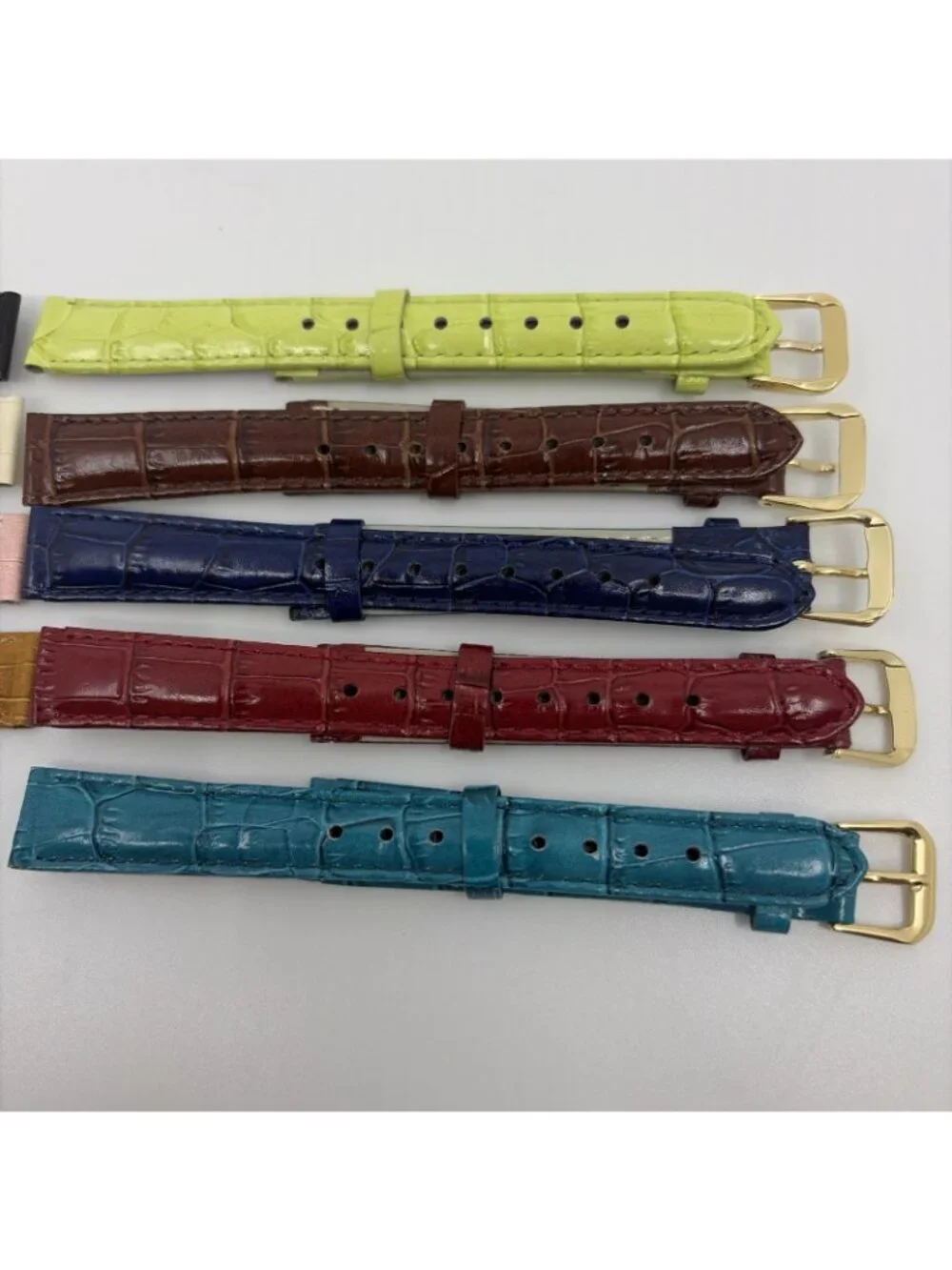 Vicence 12mm Genuine Leather Watch Bands 10pk Many Colors Crocodile Embossed
